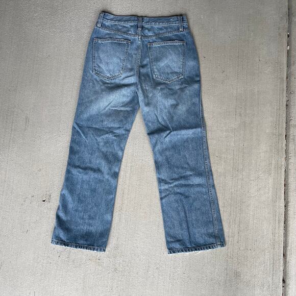 Current/Elliott high rise straight leg jeans with red and white pockets - Picture 6 of 6